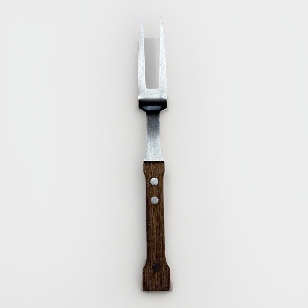 Dansk International Designs Carving Fork Vintage Wood Handle Stainless Japan 11"